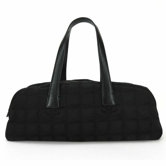 CHANEL Handbags - CHANEL Handbag New Line No. 6 Coco Mark Jacquard Nylon Leather Black Women's